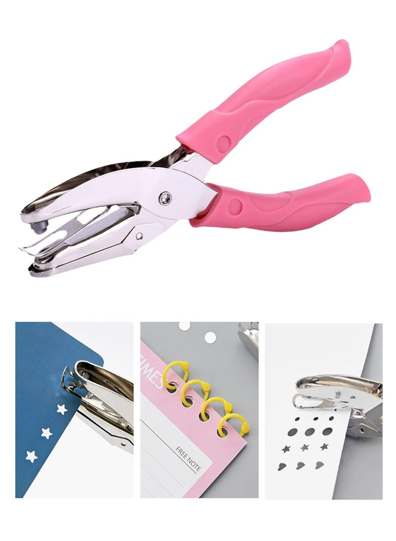 Handheld Hole Paper Punch with Soft Grip Handles Star Hole Punch for Labels and Greeting Cards - Image 4