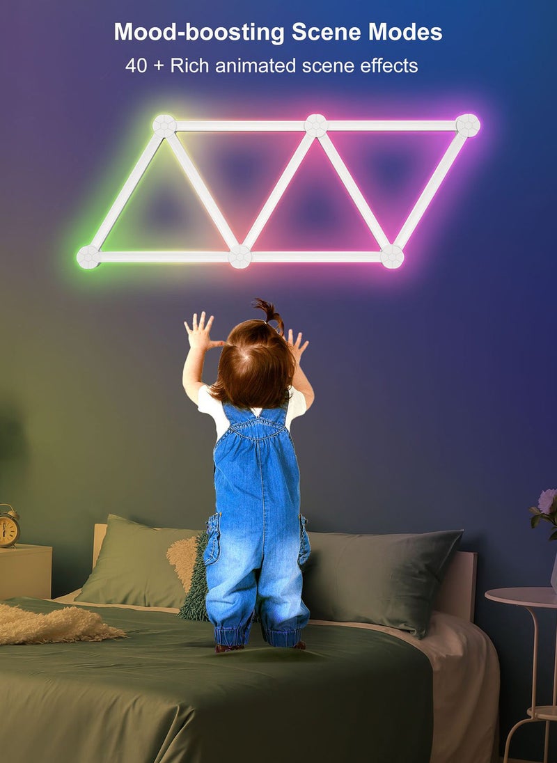 Sharpdo - RGB LED Geometric Splicing Light Strip Set, Supports Bluetooth and App Connection, Suitable for 16 Million Color Options, Suitable for Game Rooms, Bedrooms - Image 1