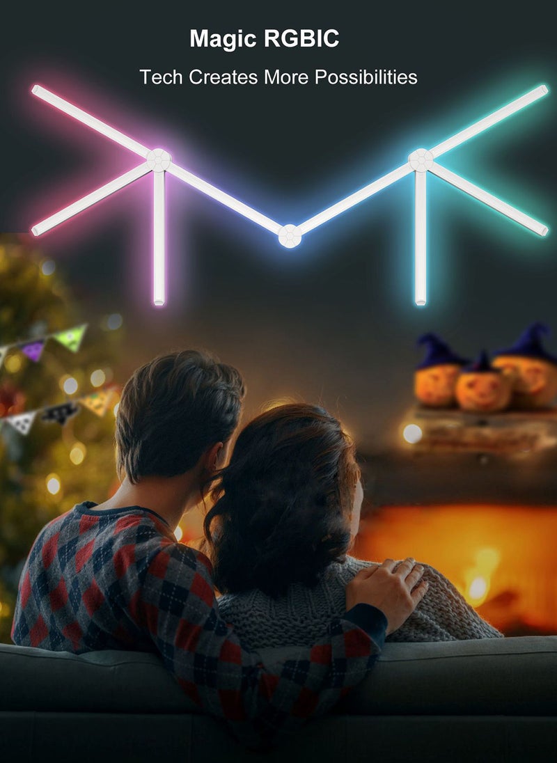 Sharpdo - RGB LED Geometric Splicing Light Strip Set, Supports Bluetooth and App Connection, Suitable for 16 Million Color Options, Suitable for Game Rooms, Bedrooms - Image 1