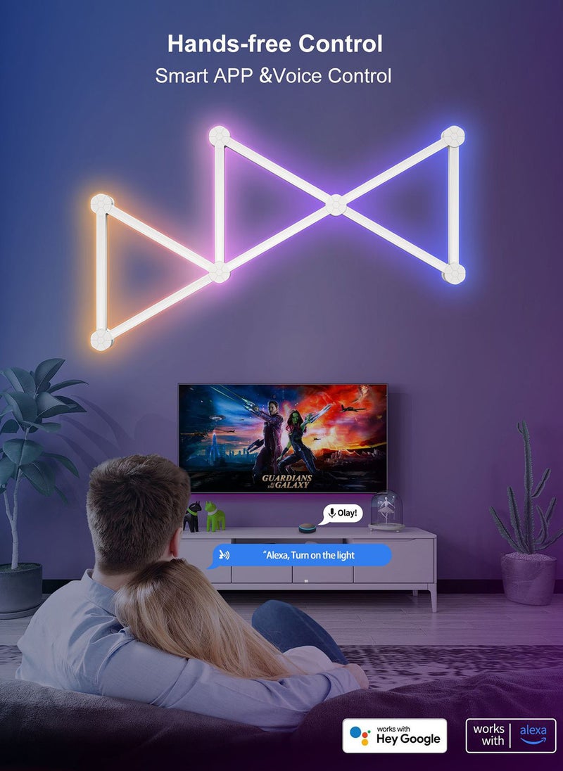Sharpdo - RGB LED Geometric Splicing Light Strip Set, Supports Bluetooth and App Connection, Suitable for 16 Million Color Options, Suitable for Game Rooms, Bedrooms - Image 1