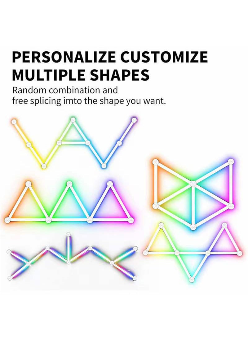 Sharpdo - RGB LED Geometric Splicing Light Strip Set, Supports Bluetooth and App Connection, Suitable for 16 Million Color Options, Suitable for Game Rooms, Bedrooms - Image 1