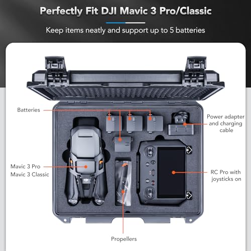 Lykus Titan M350 Waterproof Hard Case for DJI Mavic 3 Pro/Classic, RC Pro and DJI RC Simultaneously, Support RC Lanyard [CASE ONLY] - Image 2