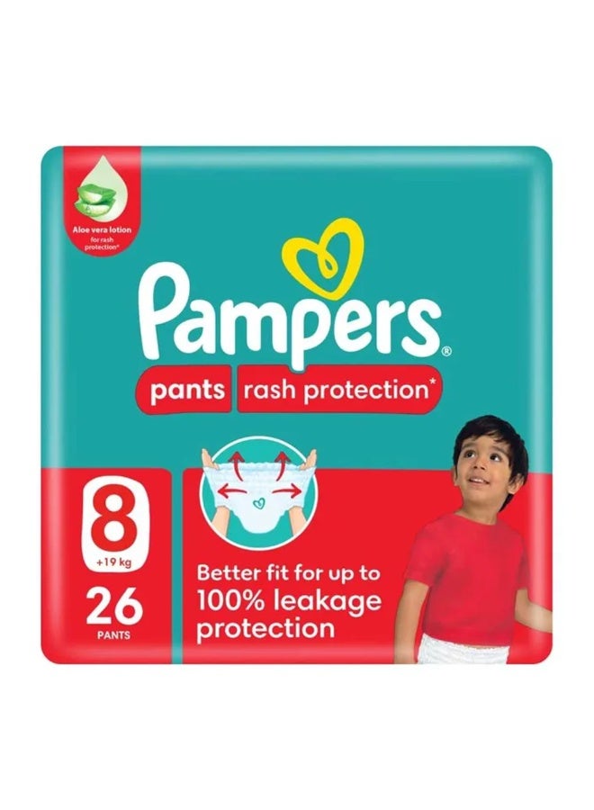 Pampers Pants Rash Protection Size 8, 19+ kg, 26 pcs