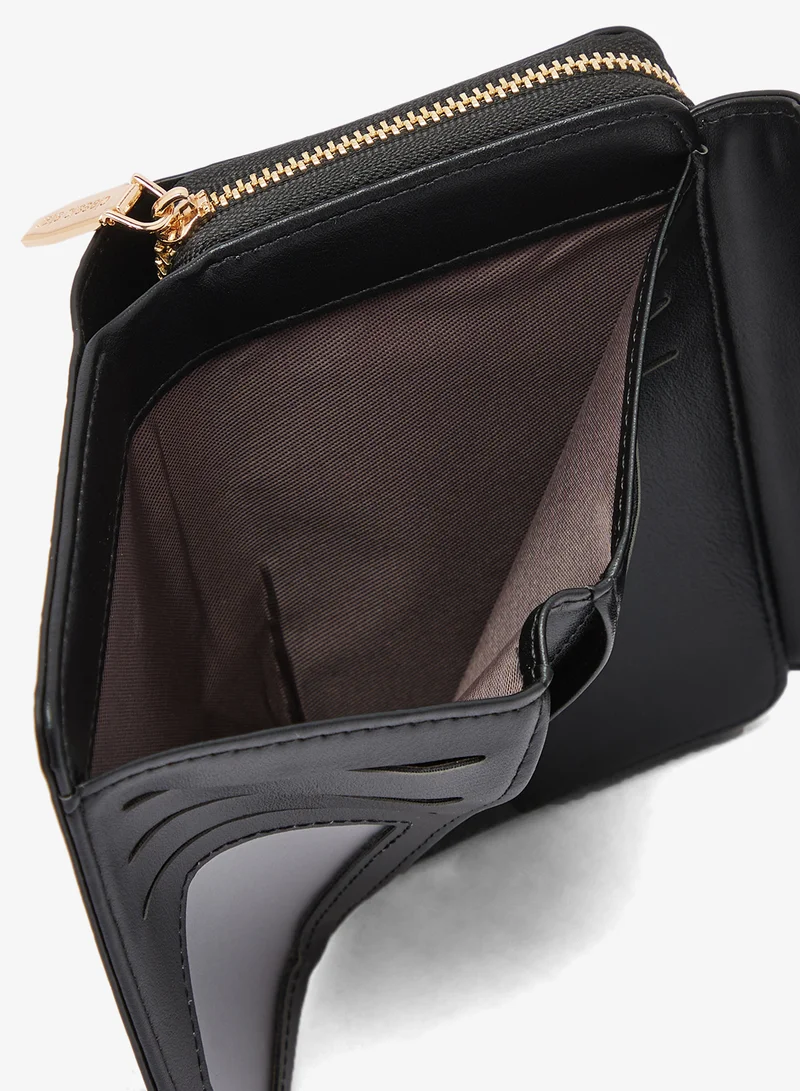 ELLA Black Gold Accent Classic Flap Wallet for Women | Best Price UAE
