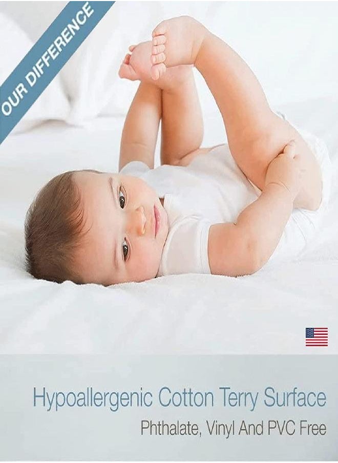 SafeRest - SafeRest Mattress Protector - Queen Size Cotton Terry Waterproof Mattress Protector, Breathable Fitted Mattress Cover with Stretchable Pockets - Image 1