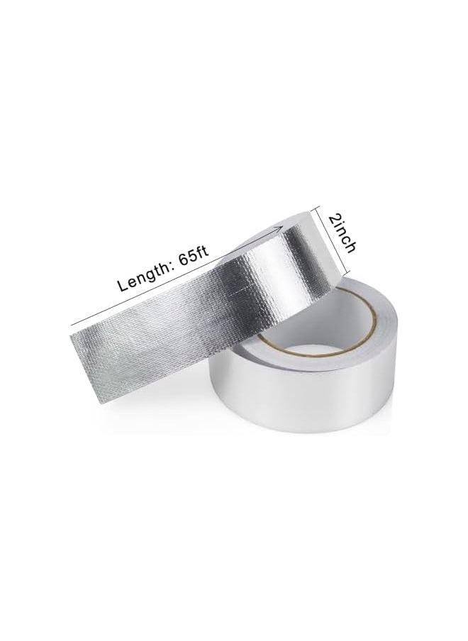 PROMASS promass 1 Roll Aluminum Foil Heat Shield Tape Cool Tape 2 Inch x 66 ft Heat Reflective Heat Shield Thermal Barrier Foil Tape Heat Resistant Tape for Hose and Auto Use  - Image 3