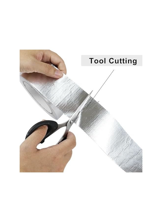 PROMASS promass 1 Roll Aluminum Foil Heat Shield Tape Cool Tape 2 Inch x 66 ft Heat Reflective Heat Shield Thermal Barrier Foil Tape Heat Resistant Tape for Hose and Auto Use  - Image 4