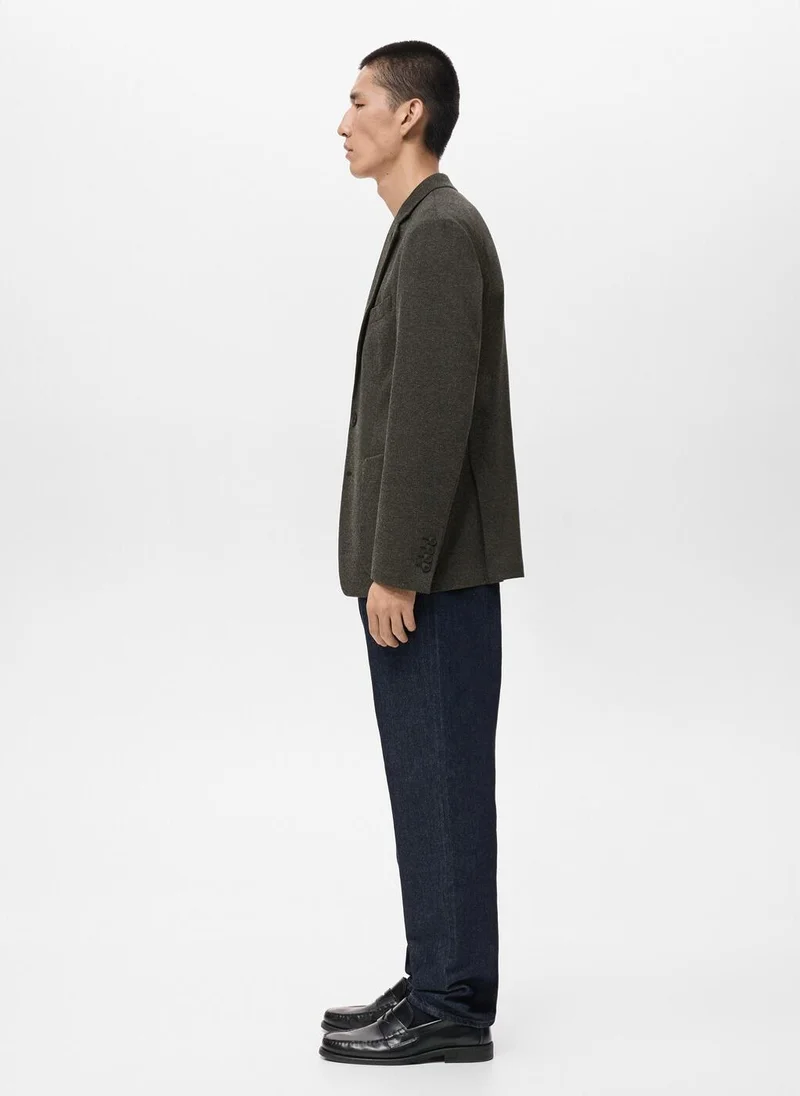 Mango Man Slim fit microstructure blazer