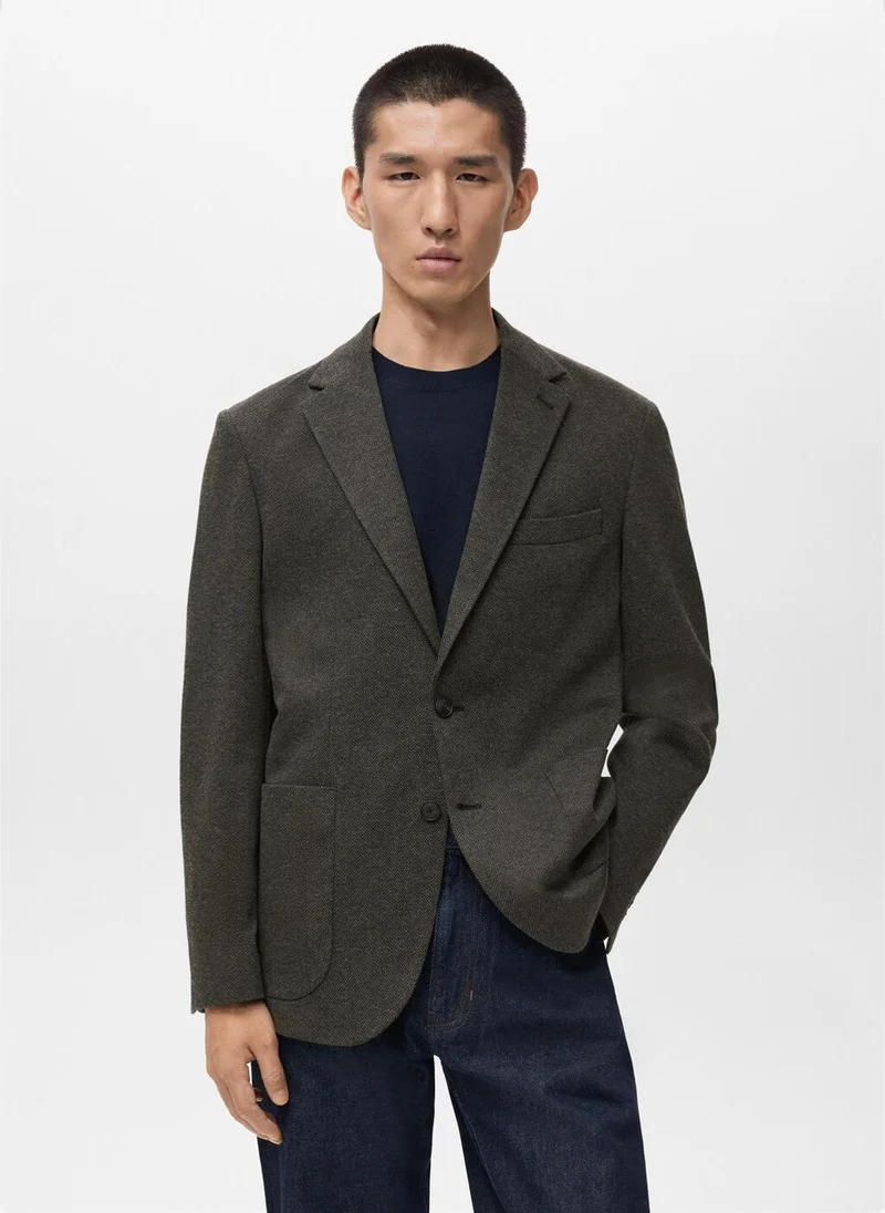 Mango Man Slim fit microstructure blazer