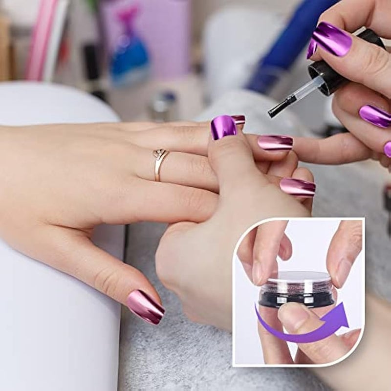 ارتدون اكسسوارات اظافر من الكروم، 16 برطمان لامع لتزيين الاظافر بتاثير عاكس معدني ثلاثي الابعاد اورورا كاميليون مسحوق صبغة 1 غرام/برطمان لؤلؤي للحرف اليدوية من الراتنج وفن الاظافر من فيمو - Image 4