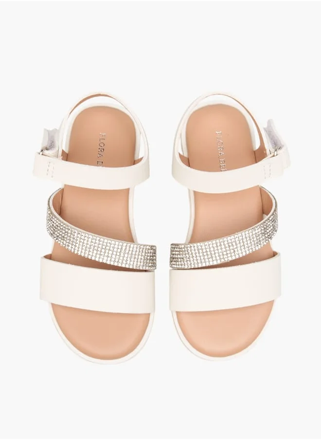 فلورا بيلا من شو إكسبرس Girls Solid Sandals With Hook And Loop Closure Ramadan Collection