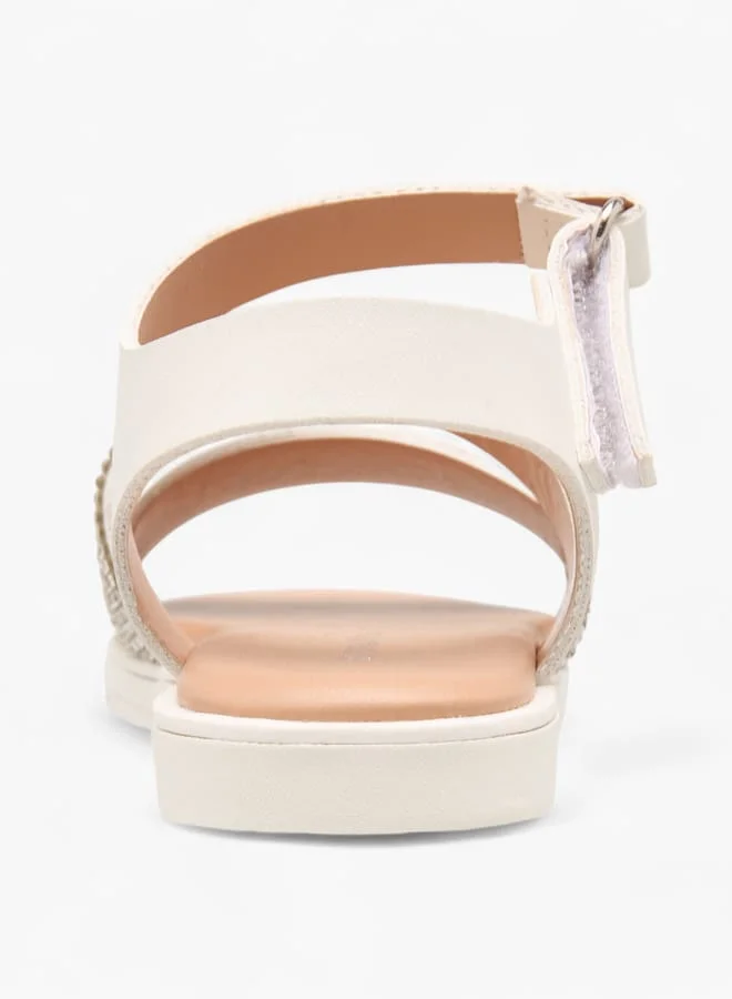 Flora Bella By Shoexpress Girls Solid Sandals With Hook And Loop Closure