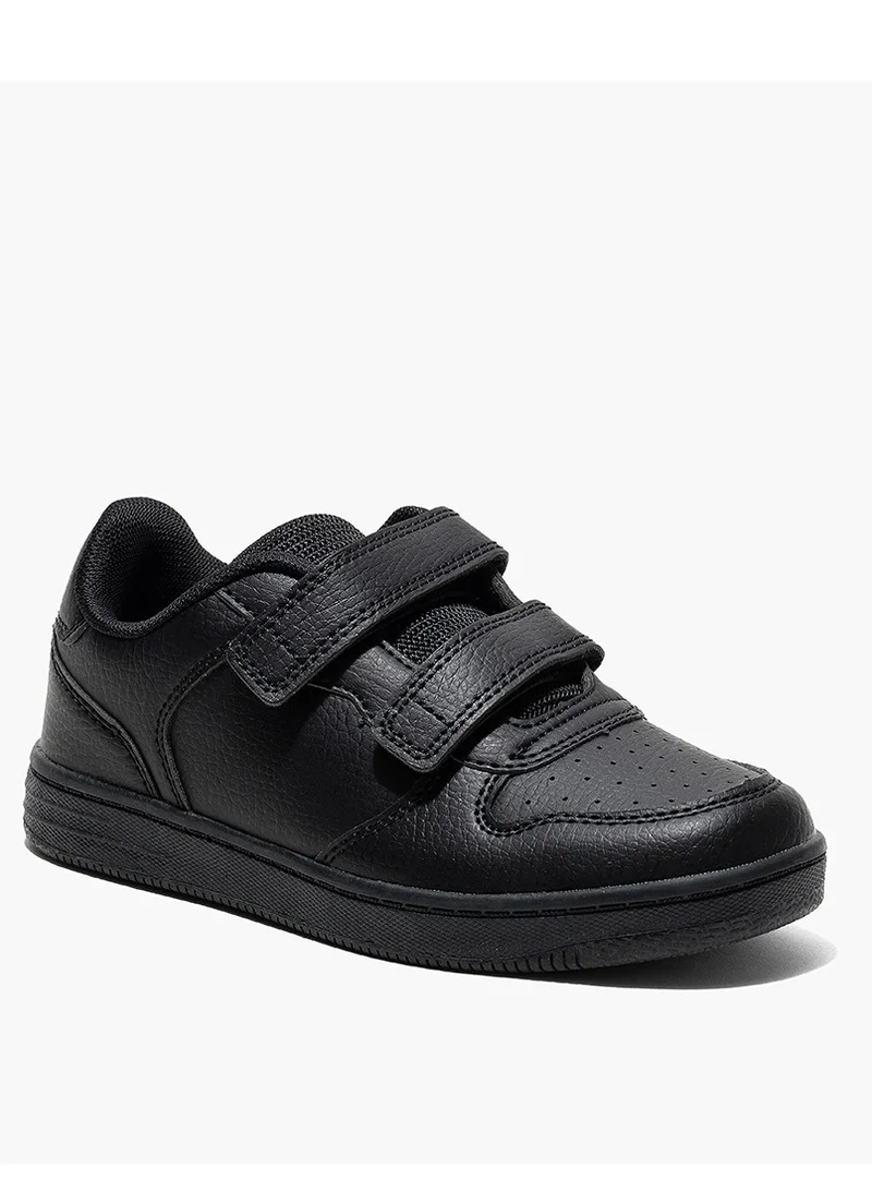 Amica Kids School Shoes Lightweight, breathable vegan leather sneakers with anti-slip rubber outsole, memory foam insoles, and double Velcro closure for boys, girls, and school wear.