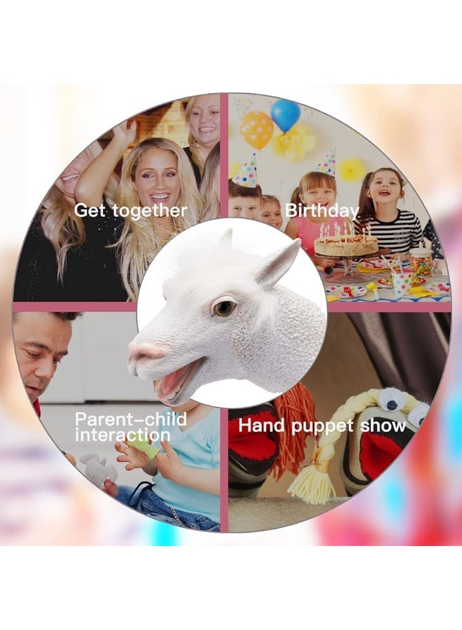 Yolococa Yolococa Alpaca Puppet Lama Head Puppets Realistic Soft Latex Rubber Animal Glove Hand Puppet for Kids  - Image 4