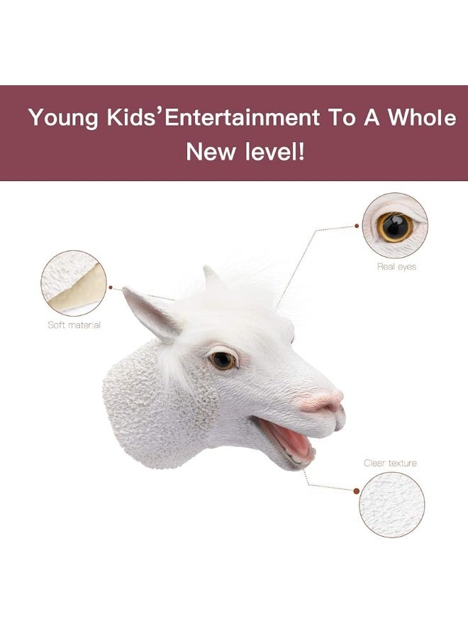 Yolococa Yolococa Alpaca Puppet Lama Head Puppets Realistic Soft Latex Rubber Animal Glove Hand Puppet for Kids  - Image 1