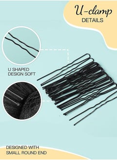 Generic Black Hair Nets 60Pcs Hair Nets Invisible 60Pcs U Shaped Pins For Cleaning,Food Service, Bun Making, Ballet, and Versatile Hairstyling  - Image 2