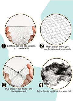 Generic Black Hair Nets 60Pcs Hair Nets Invisible 60Pcs U Shaped Pins For Cleaning,Food Service, Bun Making, Ballet, and Versatile Hairstyling  - Image 4