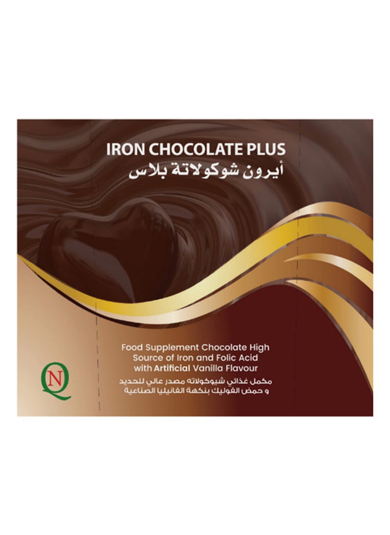 Noor AlQmar Iron Chocolate Plus And Folic Acid For Anemia Treatment - 30 Pieces  - Image 1