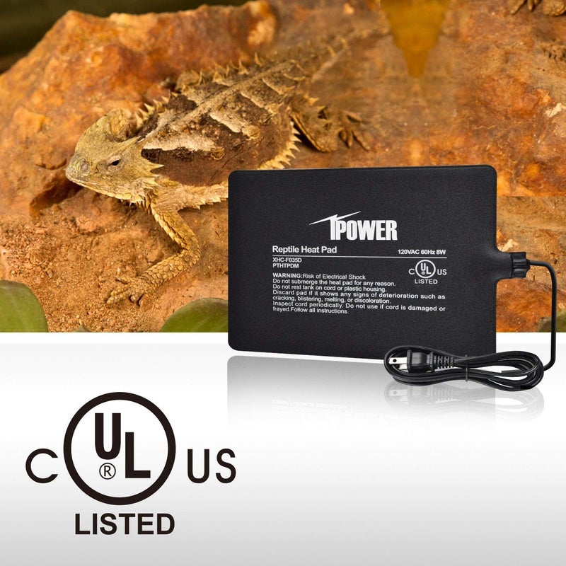 iPower 6 by 8Inch 8 Watt Reptile Heat Pad Under Tank Terrarium Warmer Heat Mat for Small Animals - Image 5