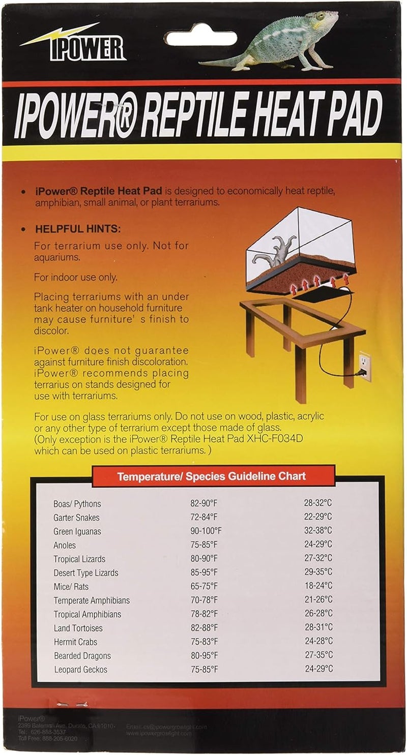 iPower 6 by 8Inch 8 Watt Reptile Heat Pad Under Tank Terrarium Warmer Heat Mat for Small Animals - Image 2