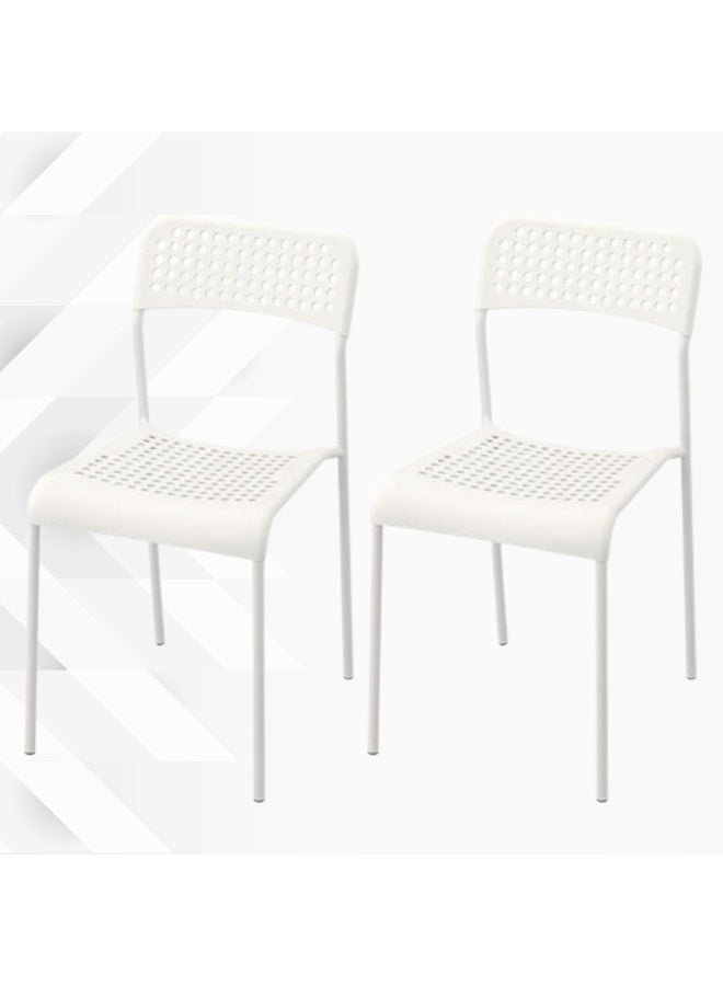 بكسل للأثاث مجموعة 2 كرسي طعام من البلاستيك لغرفة المعيشة من بكسل الأثاث، كرسي طعام مناسب للمنزل والمطبخ ولغرفة النوم وللاستخدام الداخلي والخارجي مثل الفناء والشرفة والحديقة - Image 1