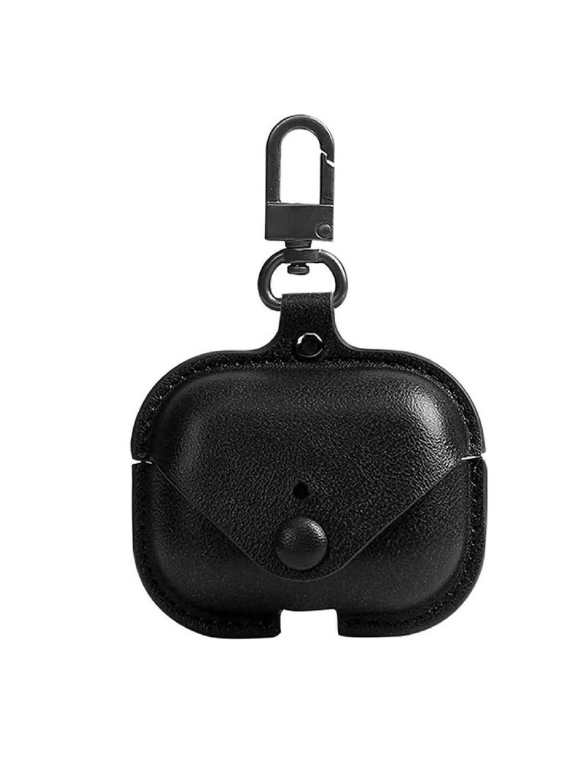 GENNEXT AirPods 3rd Generation Case (2021), Leather Protective Case Skin Cover with Keychain and Lock for Apple Airpods 3 Case Women Men Black - Image 1