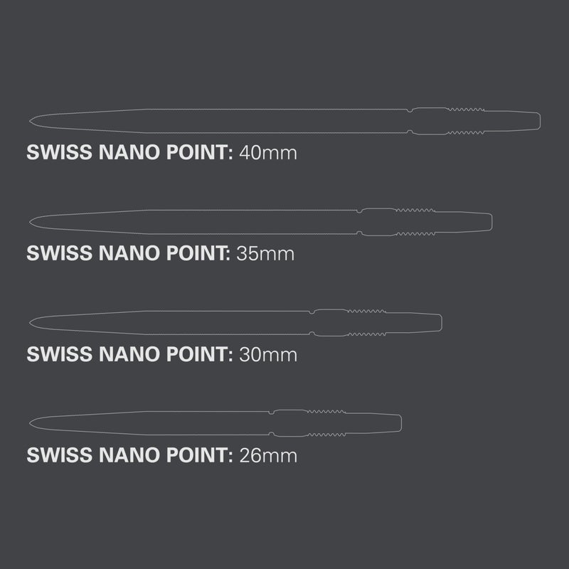 TARGET Darts Swiss Points, Nano Swiss Point Dart Tips (3 Pack Set of Tips) 30MM, Black | Change Dart Points, Professional Darts Accessories - Image 2