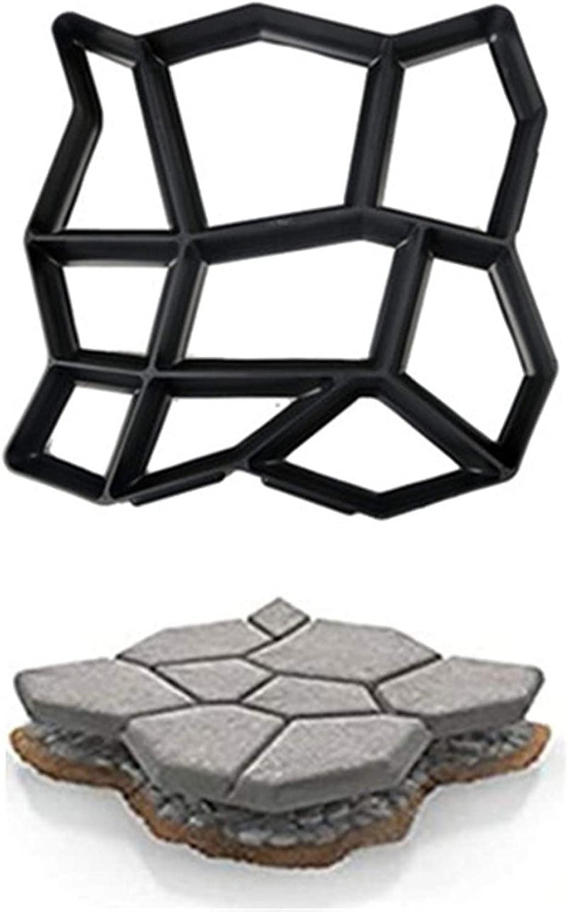 KLIZNIL Garden Walk Maker Irregular Shape Easy to Use DIY Garden Paving Mold Road Mold for Courtyard Park Villa Pathmate Stone Paving Concrete Mould Walk Way Pavement Mold