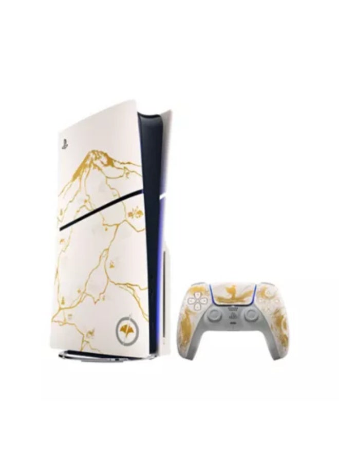 سوني كوبوريشن سوني بلاي ستيشن 5 (PS5 Slim) إصدار Ultra HD مع حزمة Ghost of Yotei Gold Limited Edition - Image 1