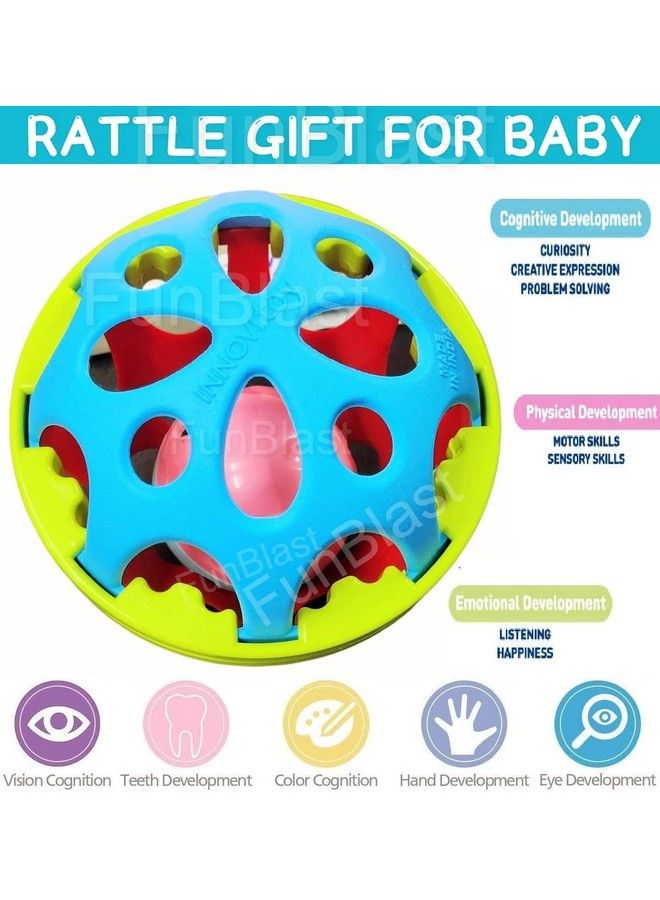 FunBlast Soft Rattles Toys For Babies Shaking Rattle Ball & Dumbbell Rattle Toy For Infants Toys For New Born Babies And Kids Early Development Toys Multicolor - Image 3