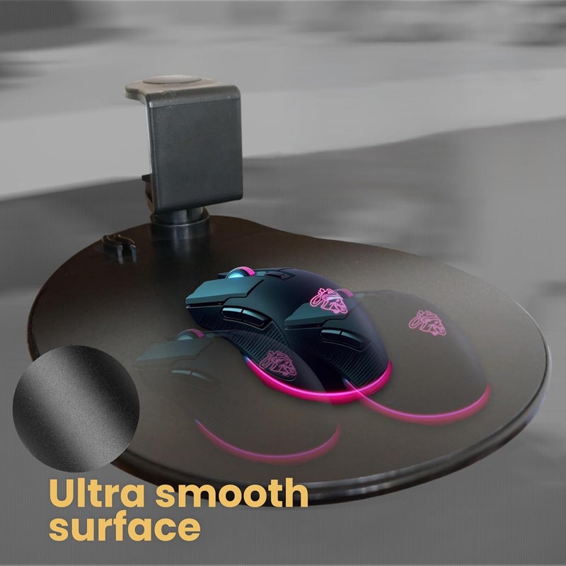 MAX SMART Clamp on Mouse Platform, Clip on Mouse Pad, Rotating 360, Easy Slide Out Tray, Suitable Up to for 1.5" Thickness Desk, for Home, Office to Save Space (Black) - Image 5