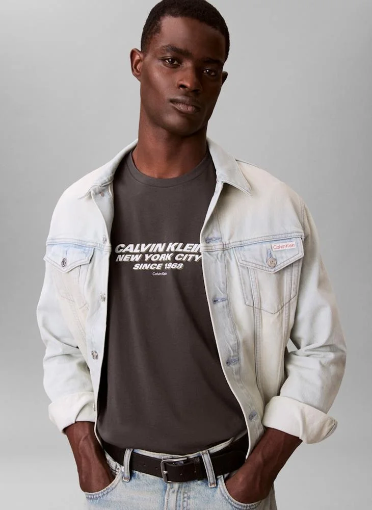 CALVIN KLEIN  Graphic Crew Neck T-Shirt for Men | Best Price UAE