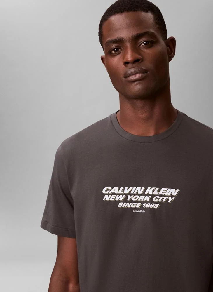 CALVIN KLEIN  Graphic Crew Neck T-Shirt for Men | Best Price UAE