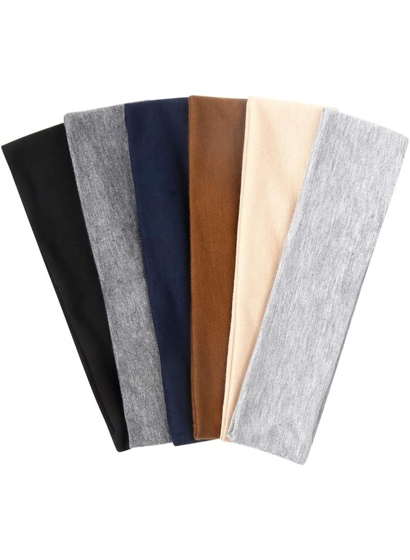 TERSE Headbands for Women Short Hair Non Slip Elastic Sweat Hairbands Soft Fabric Hair Bands Workout Yoga Running Sport Thin Hair Wrap for Girls - Image 1