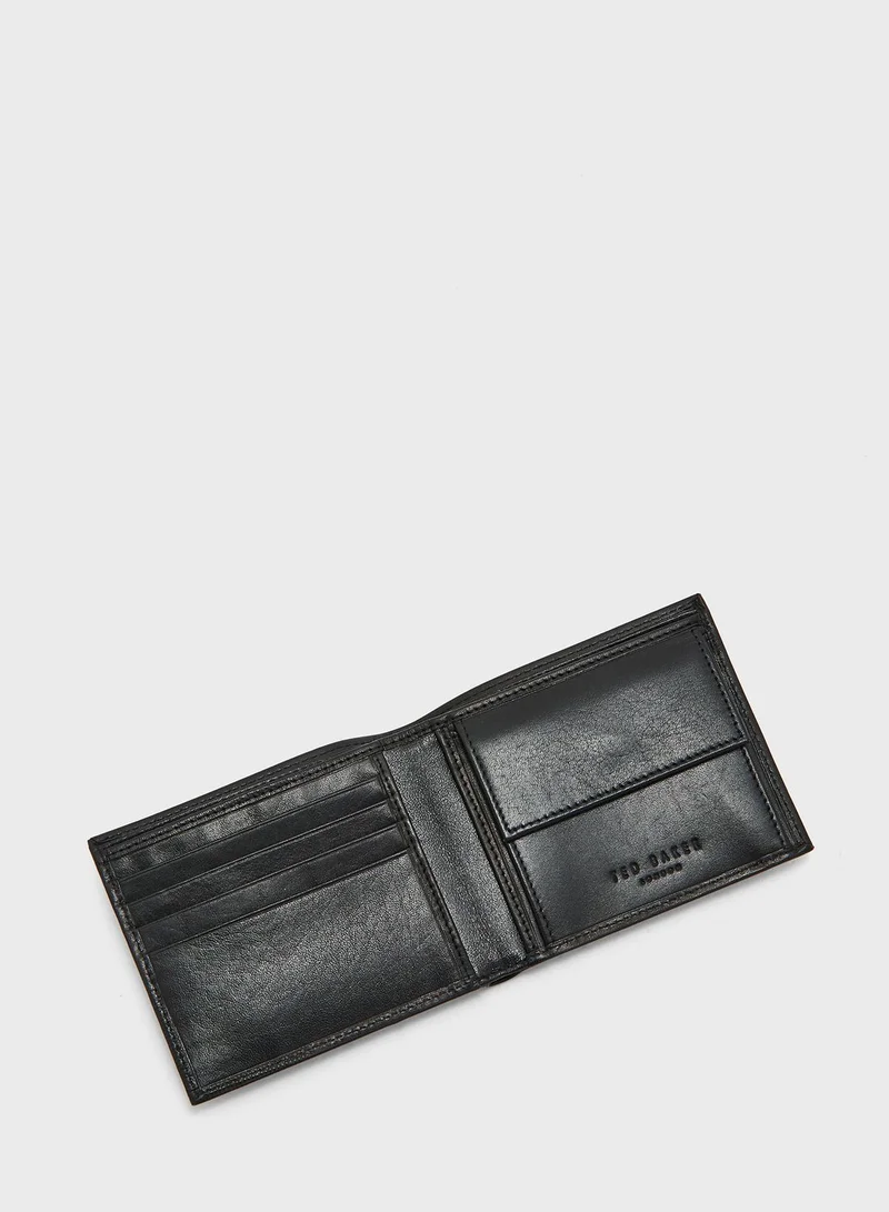 Ted Baker Embossed Corner Leather Bi-fold Coin Wallet