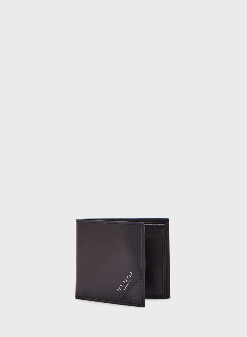 Ted Baker Embossed Corner Leather Bi-fold Coin Wallet
