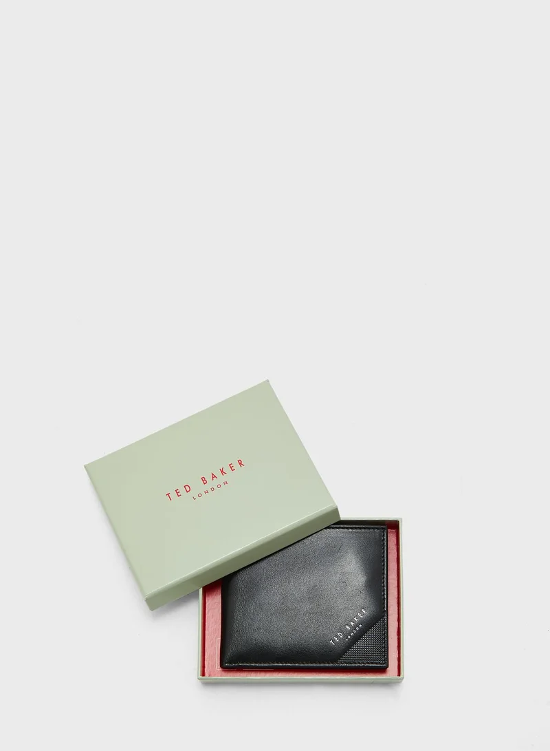 Ted Baker Embossed Corner Leather Bi-fold Coin Wallet