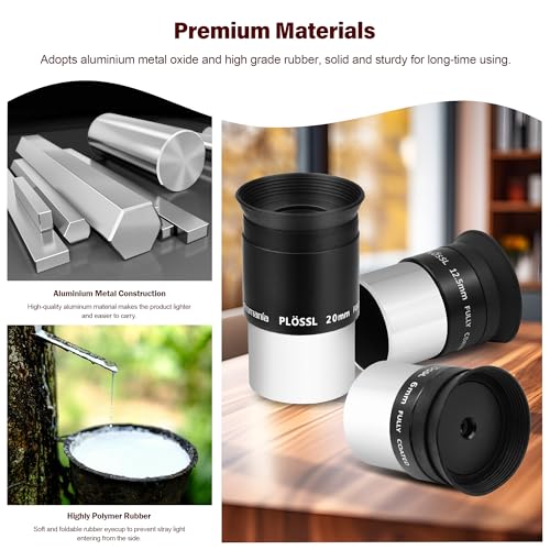 Astromania 1.25-Inch 6mm 12.5mm 20mm Plossl Telescope Eyepiece Set - 4-Element Plossl Design - Threaded for Standard 1.25inch Astronomy Filters - Image 4