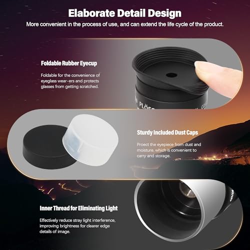 Astromania 1.25-Inch 6mm 12.5mm 20mm Plossl Telescope Eyepiece Set - 4-Element Plossl Design - Threaded for Standard 1.25inch Astronomy Filters - Image 3