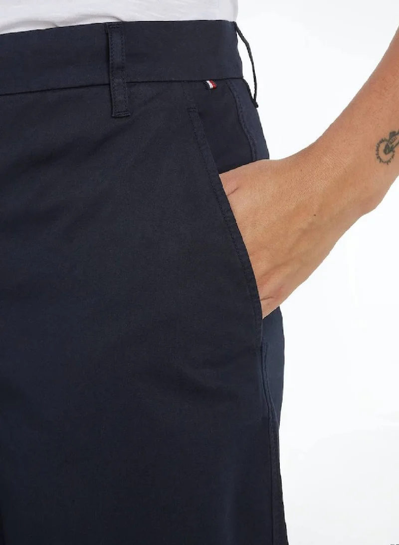 TOMMY HILFIGER Garment Dyed Turn-Up Mom Chino Shorts