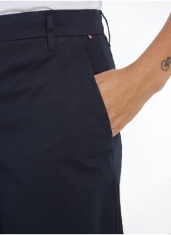 TOMMY HILFIGER Women's Garment Dyed Turn-Up Mom Chino Shorts -  Stretch cotton blend, Blue  - Image 4