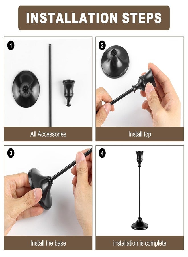 Tunyet Candlestick Holders, 6PCS Metal Taper Candle Holder, Black Candle Holders for Candlesticks, Candle Holder for Halloween Decorations - Image 5