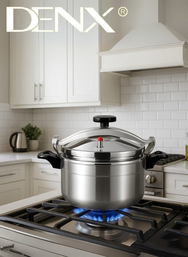 DENX DX3427 Original 11L Aluminum Pressure Cooker with 28cm Diameter, Modern and Elegant Design Featuring Secure Locking Lid, Innovative Safety System with Smart Pressure Valve Preventing Bursting, Strong Single Bottom Ensuring Even Heat Distribution for Fast and Healthy Cooking, Perfect for All Types of Meals and Large Families in Stylish Contemporary Kitchens - Image 5