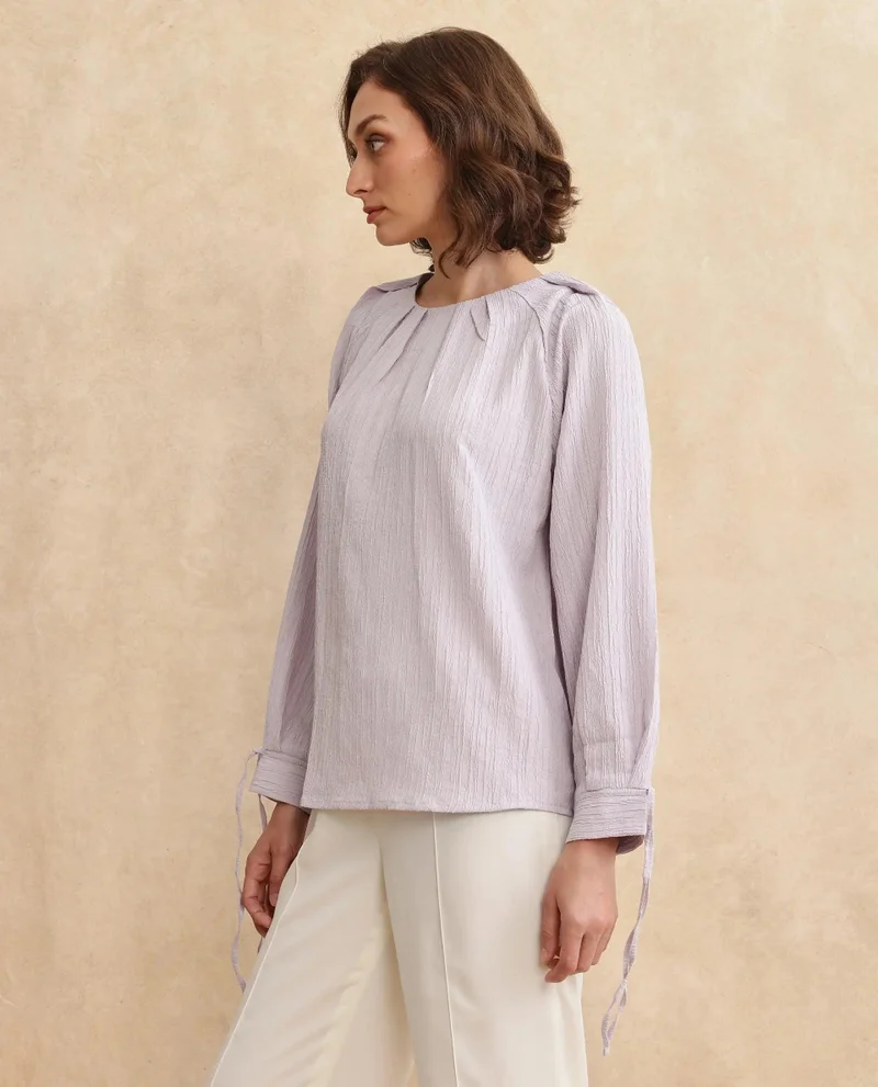 Rareism Women's Textured Pleat Top