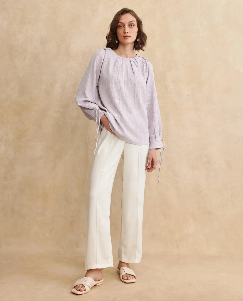 Rareism Women's Textured Pleat Top