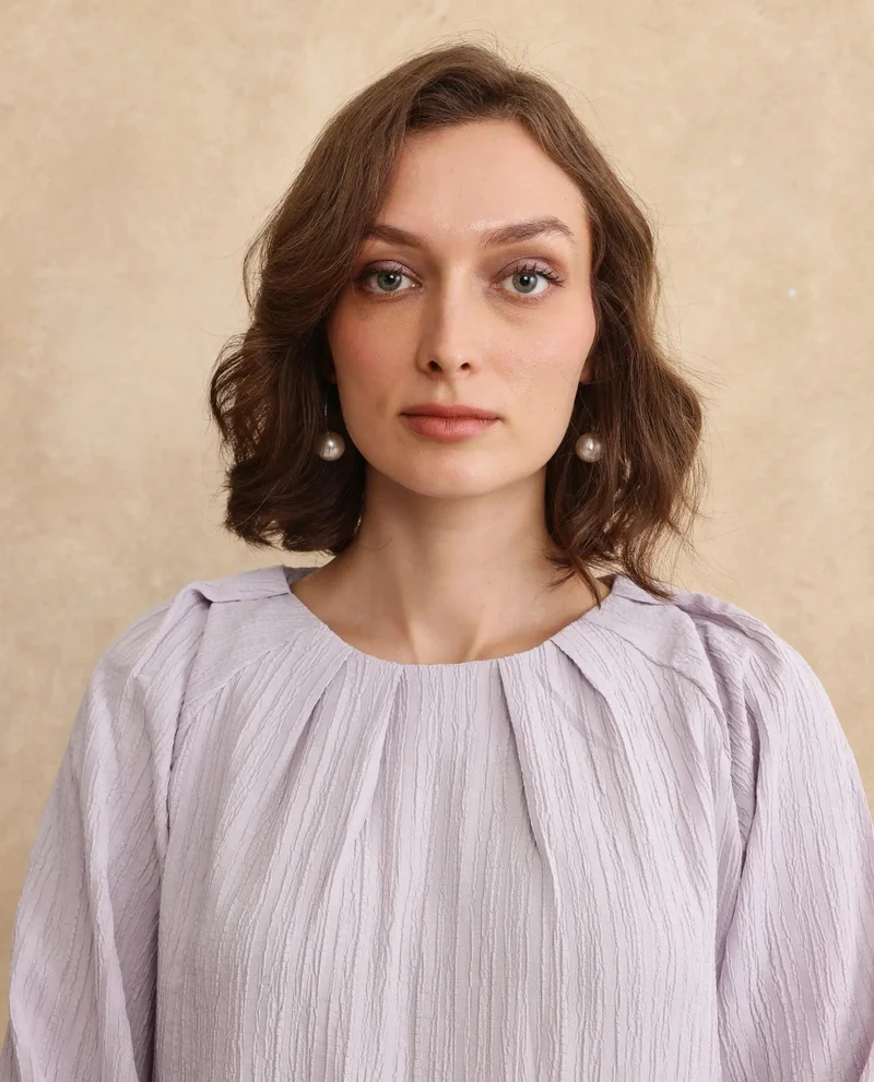 Rareism Women's Textured Pleat Top