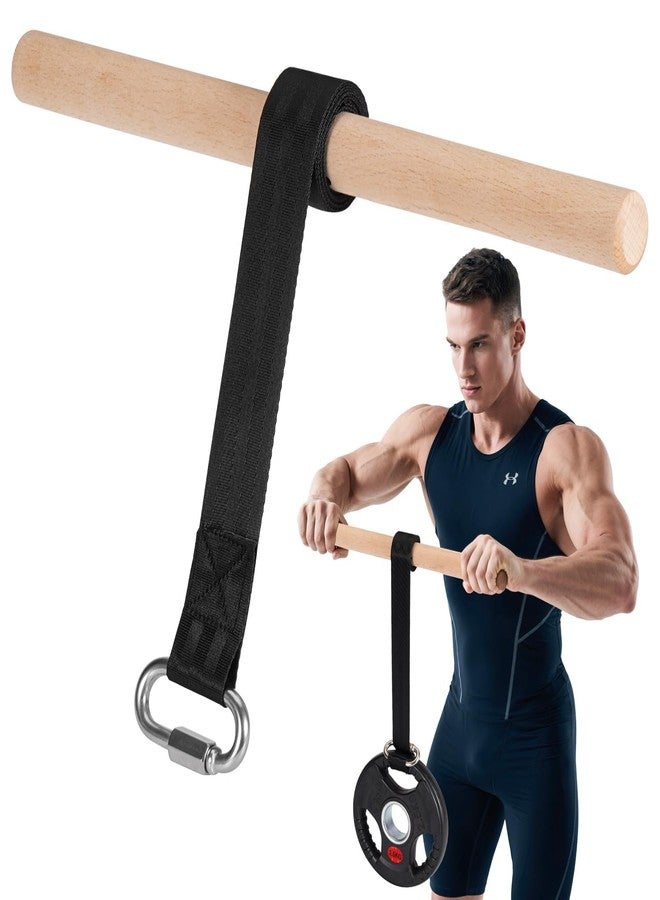 Gnomdcer Forearm Strengthener and Wrist Roller, Forearm Exerciser with Joint-Friendly Beech Wood Handles, Forearm Strength Trainer with Durable Nylon Webbing and Stainless Steel Chain Quick Links - Image 1
