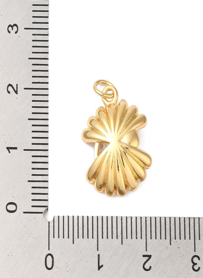 Ipotkitt 10pcs Shell Shaped & Cubic Zirconia Brass Charms 18K Gold Plated with Imitation Glass Pearl Metal Charms for DIY Craft Bracelet Earring Jewelry Making - Image 3