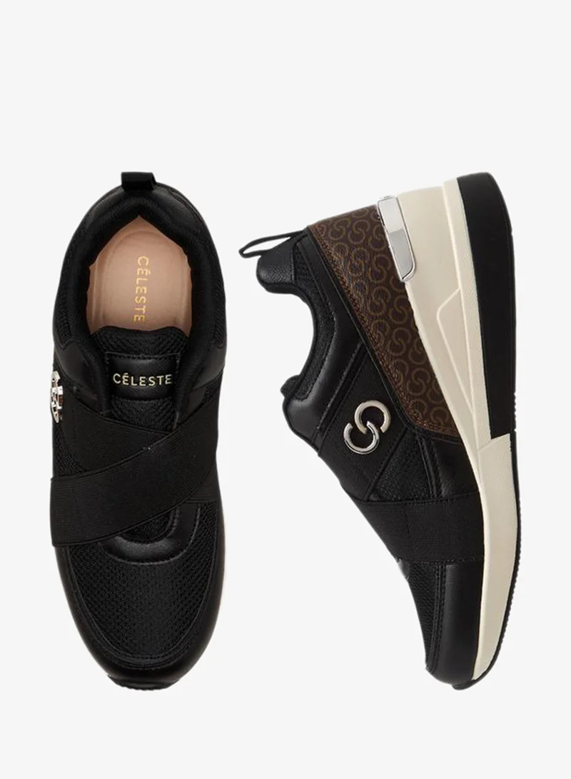 Celeste Women Monogram Print Ankle Sneakers