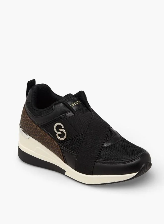 Celeste BLACK Women Monogram Print Ankle Sneakers for Women | Best Price UAE